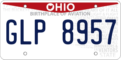 OH license plate GLP8957