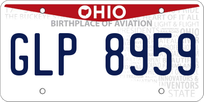 OH license plate GLP8959