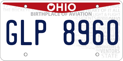 OH license plate GLP8960