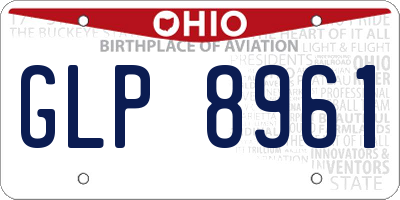 OH license plate GLP8961