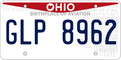 OH license plate GLP8962