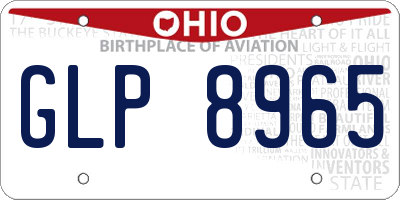 OH license plate GLP8965