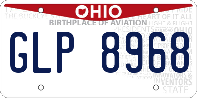 OH license plate GLP8968