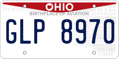 OH license plate GLP8970