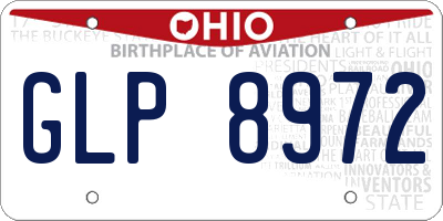 OH license plate GLP8972
