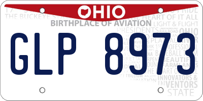 OH license plate GLP8973
