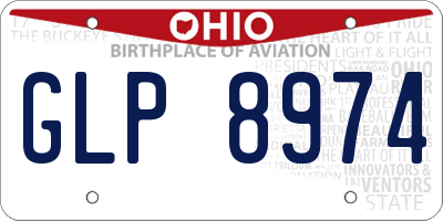 OH license plate GLP8974