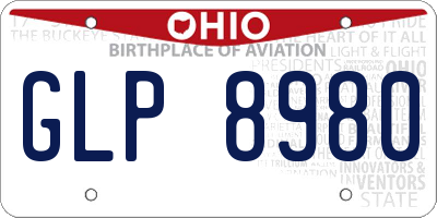 OH license plate GLP8980