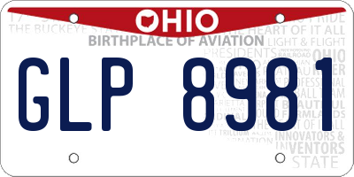 OH license plate GLP8981
