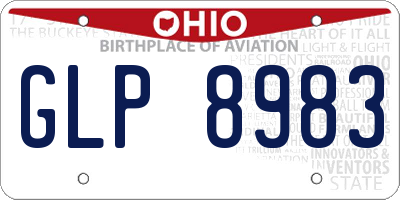 OH license plate GLP8983
