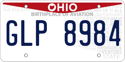 OH license plate GLP8984