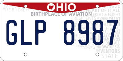 OH license plate GLP8987