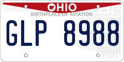 OH license plate GLP8988