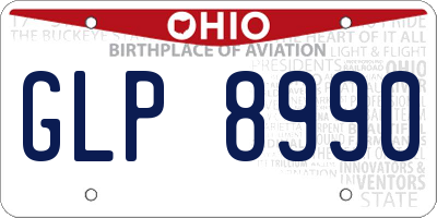 OH license plate GLP8990