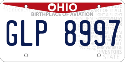 OH license plate GLP8997