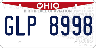 OH license plate GLP8998