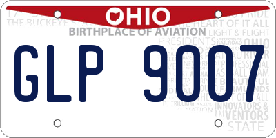 OH license plate GLP9007