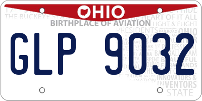 OH license plate GLP9032