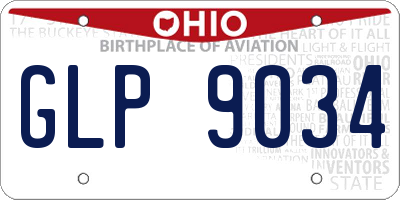 OH license plate GLP9034