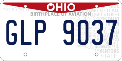 OH license plate GLP9037