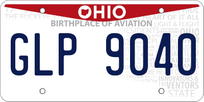 OH license plate GLP9040