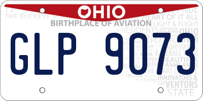 OH license plate GLP9073