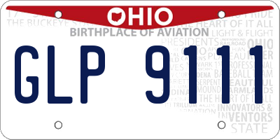 OH license plate GLP9111