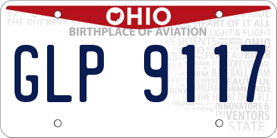OH license plate GLP9117