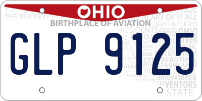 OH license plate GLP9125