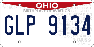 OH license plate GLP9134
