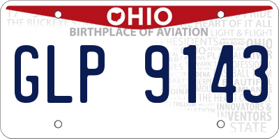 OH license plate GLP9143