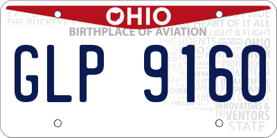 OH license plate GLP9160