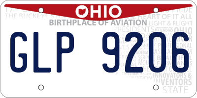 OH license plate GLP9206