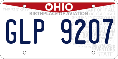 OH license plate GLP9207