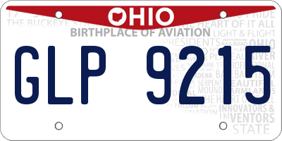OH license plate GLP9215