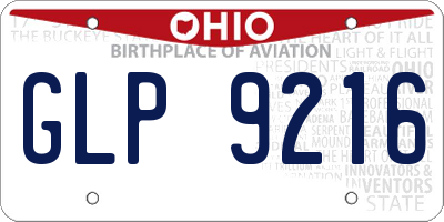 OH license plate GLP9216