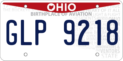 OH license plate GLP9218