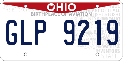 OH license plate GLP9219