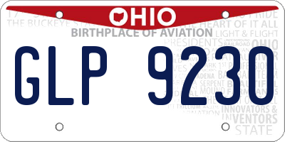 OH license plate GLP9230