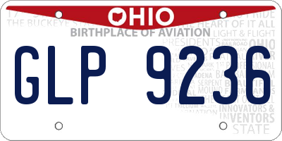 OH license plate GLP9236