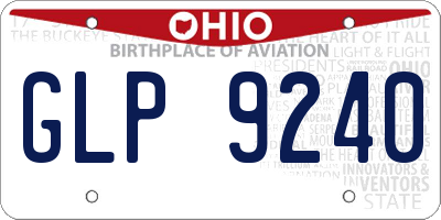 OH license plate GLP9240