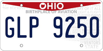 OH license plate GLP9250