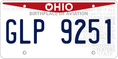 OH license plate GLP9251