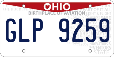OH license plate GLP9259