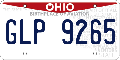 OH license plate GLP9265
