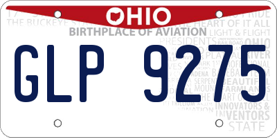 OH license plate GLP9275