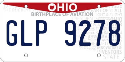 OH license plate GLP9278