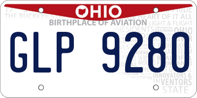 OH license plate GLP9280