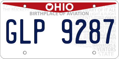 OH license plate GLP9287