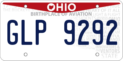 OH license plate GLP9292